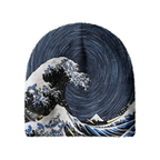 Kyoto-Lion Great Wave Fuzzy Beanie