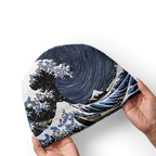 Kyoto-Lion Great Wave Fuzzy Beanie