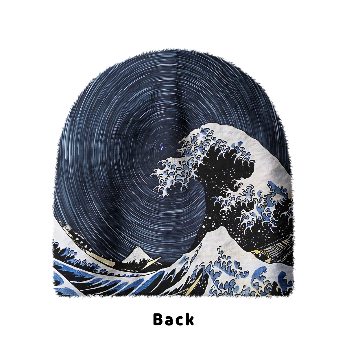 Kyoto-Lion Great Wave Fuzzy Beanie
