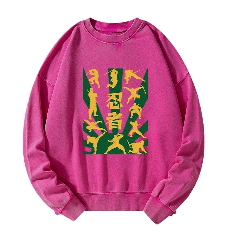 trendy japanese ninja print sweatshirt for streetwear