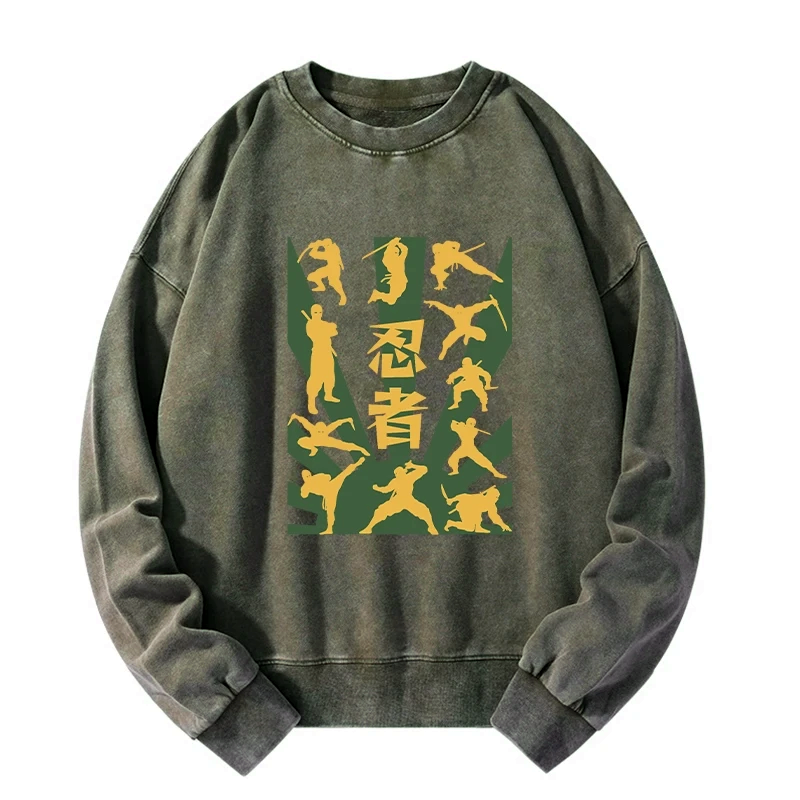 trendy japanese ninja print sweatshirt for streetwear