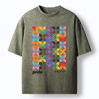 Japanese geometric flower pattern t-shirt