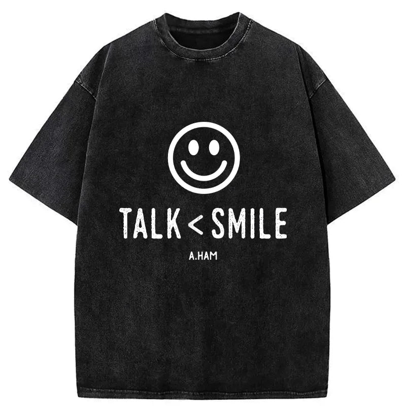 Kyoto-Lion Talk Less Smile More Washed T-Shirt
