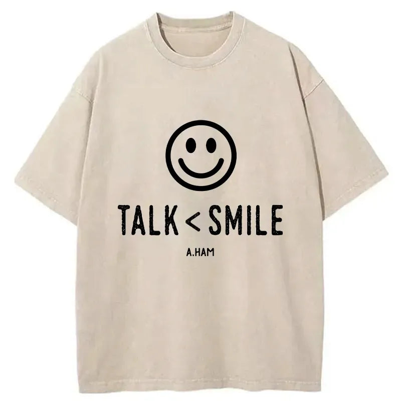 Kyoto-Lion Talk Less Smile More Washed T-Shirt