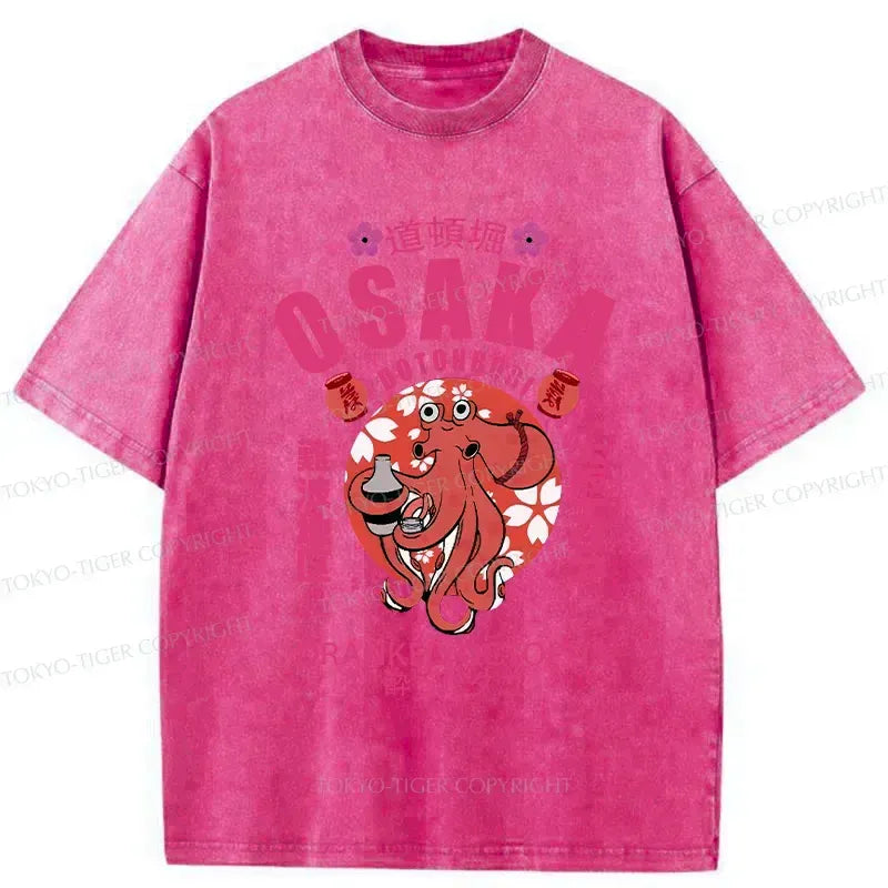 Kyoto-Lion Sakura And Octopus Washed T-Shirt