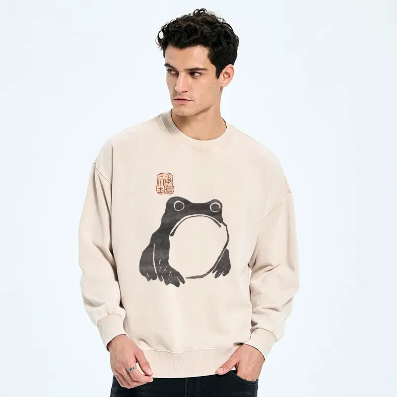 vintage kyoto lion washed sweatshirt streetwear