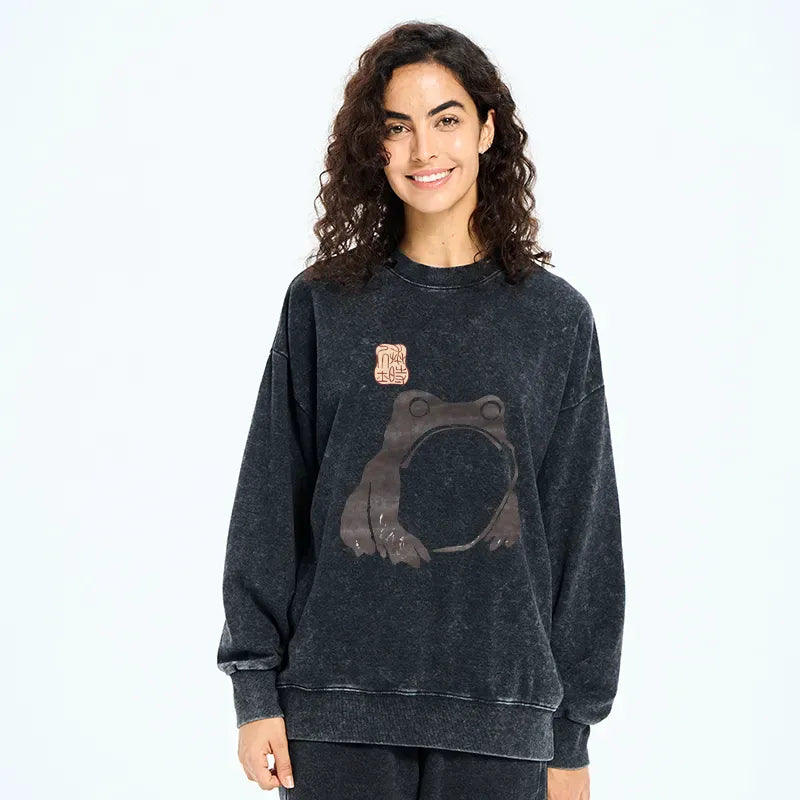 vintage kyoto lion washed sweatshirt streetwear