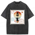 Vintage Washed Japanese Cat Tee