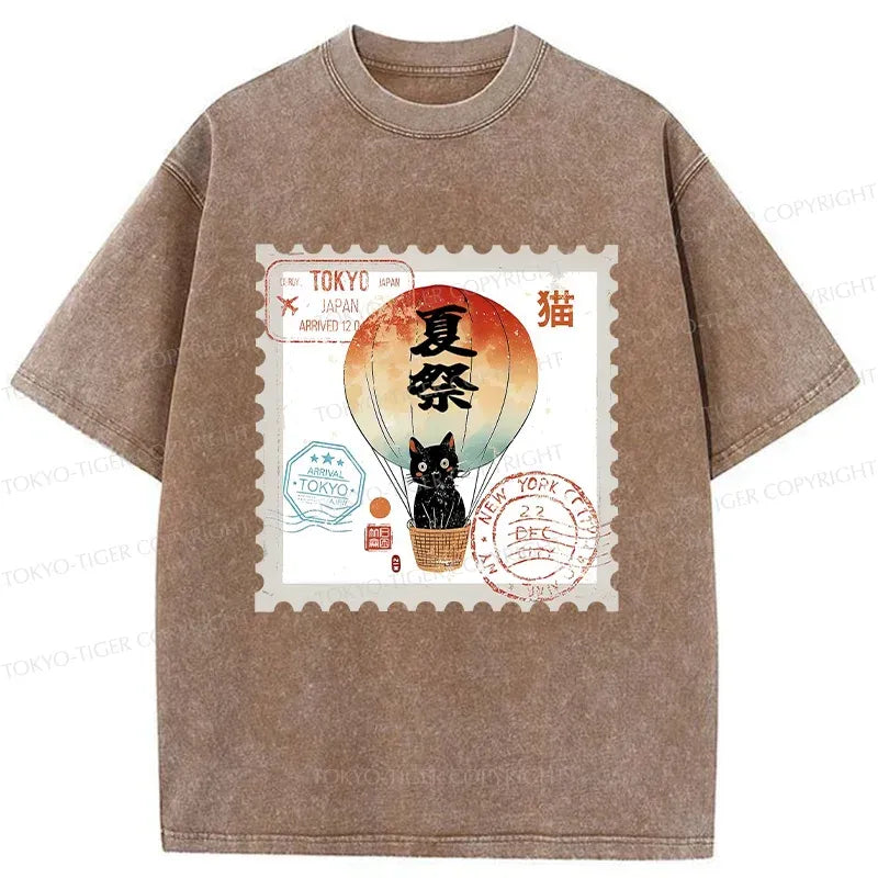 Vintage Washed Japanese Cat Tee