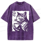 Ukiyo-e Cat T-Shirt for Casual Streetwear