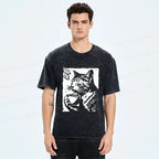 Ukiyo-e Cat T-Shirt for Casual Streetwear