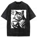Comfortable Kyoto Cat Vintage T-Shirt for Summer