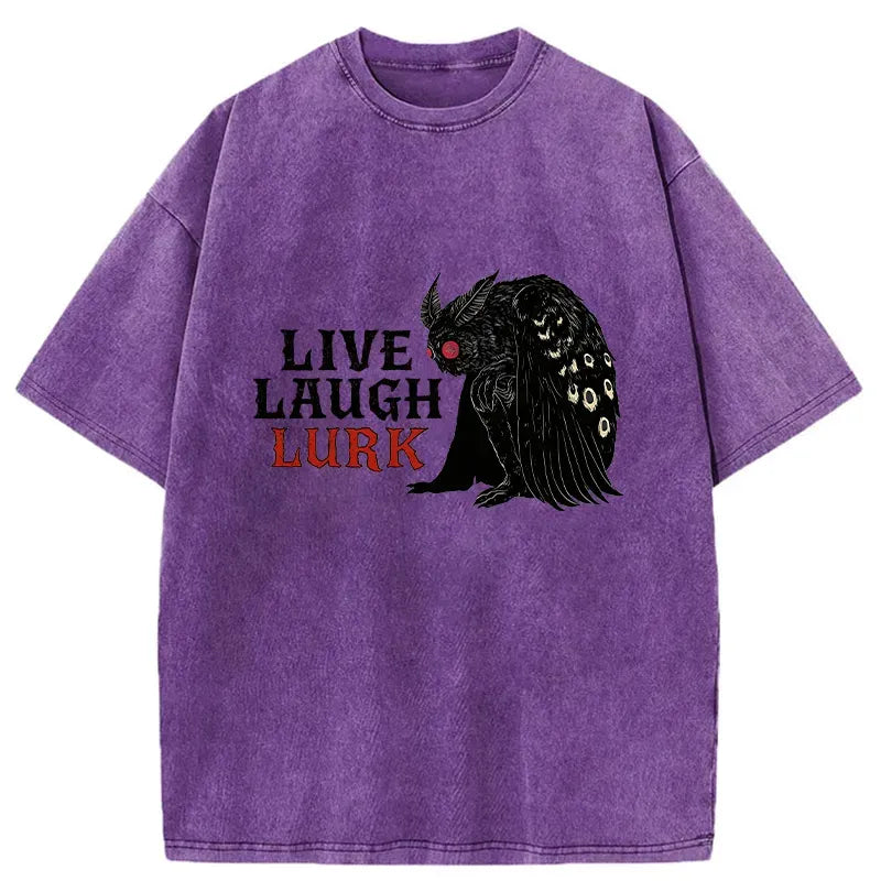 Japanese Mothman Washed T-Shirt for Daily Wear