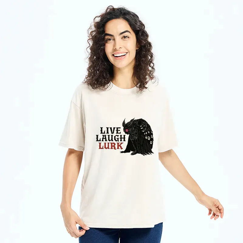 Japanese Mothman Washed T-Shirt for Daily Wear