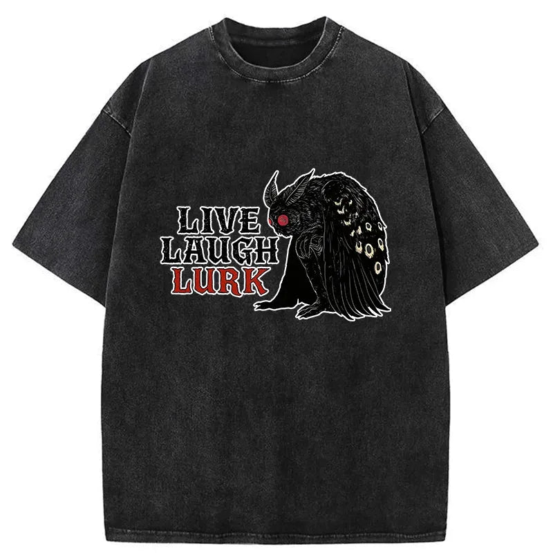 Kyoto-Lion Mothman In The Shadows Washed T-Shirt