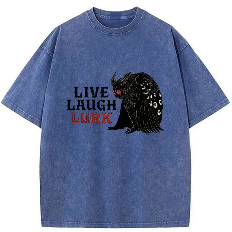 Japanese Mothman Washed T-Shirt for Daily Wear