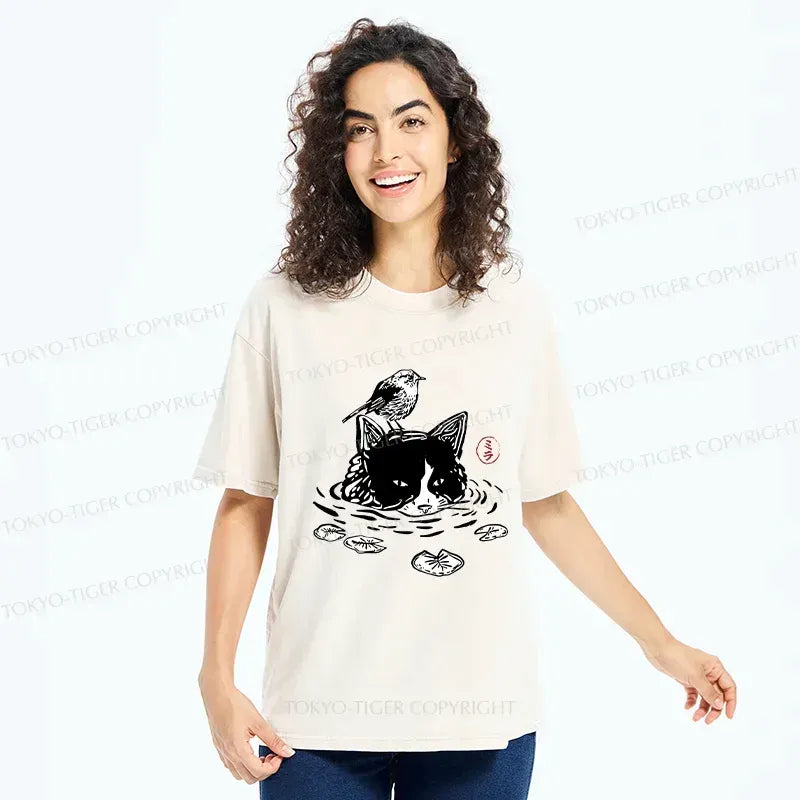Kyoto Lion Cat T-Shirt Casual Style