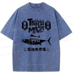 Kyoto-Lion Retro Tsukiji Fish Market Washed T-Shirt