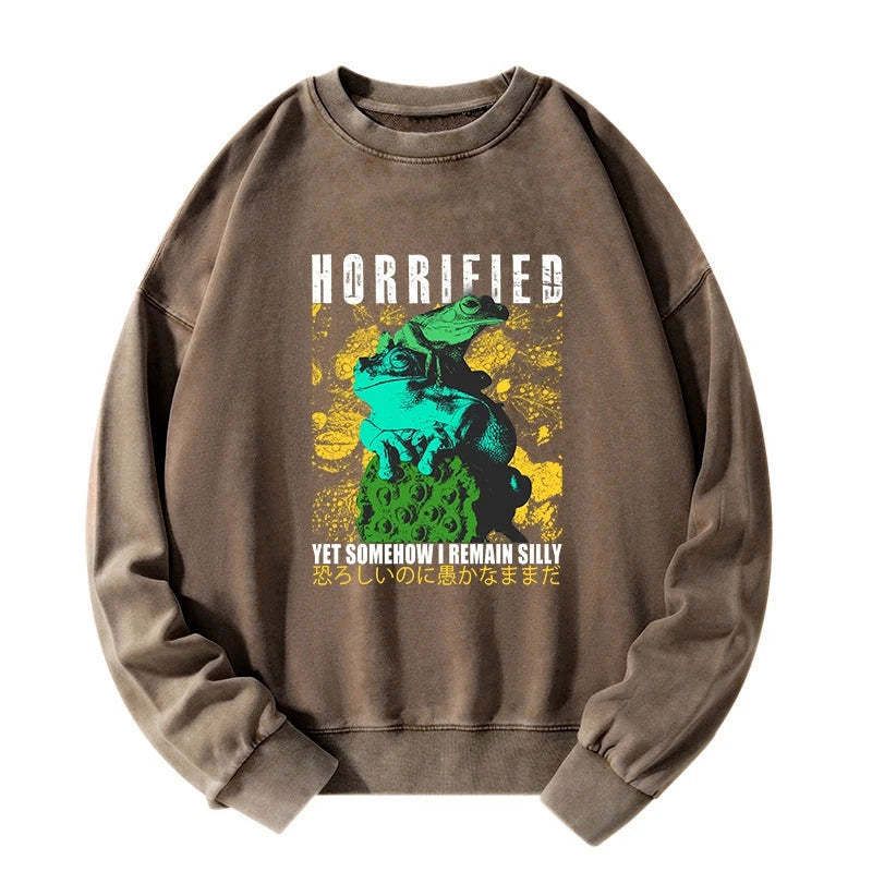 Japanese style washed sweatshirt for streetwear