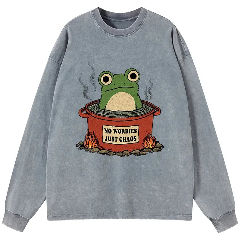 Japanese Frog Washed Long Sleeve T-Shirt