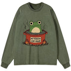 Japanese Frog Washed Long Sleeve T-Shirt