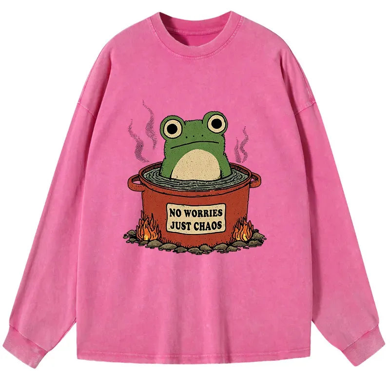 Japanese Frog Washed Long Sleeve T-Shirt