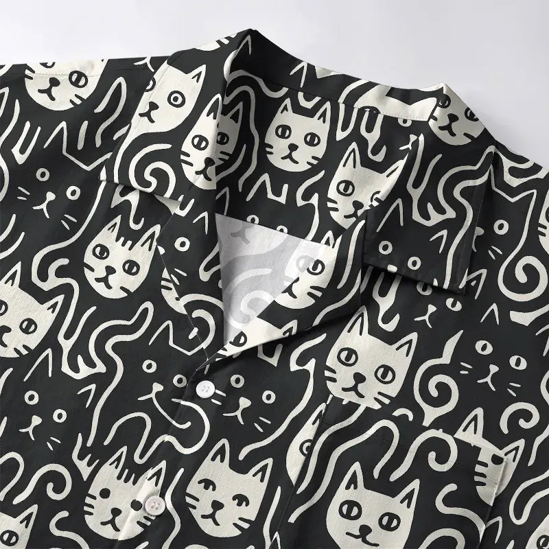 Cute Feline Hawaiian Shirt for Gift