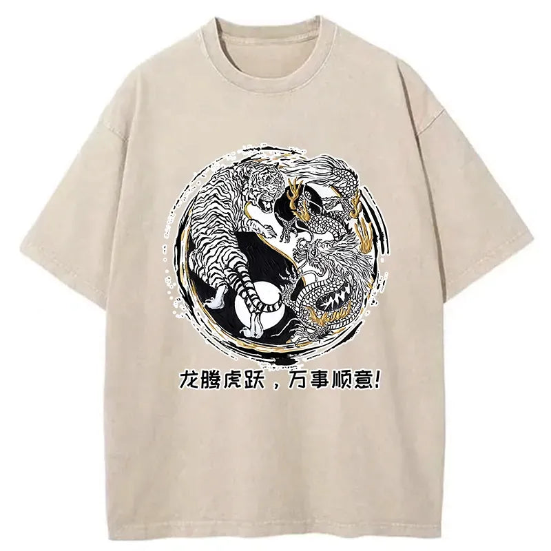 Japanese Ukiyo-e Dragon Tiger Tee Best Seller