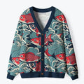 Ukiyo-e koi cardigan for everyday wear