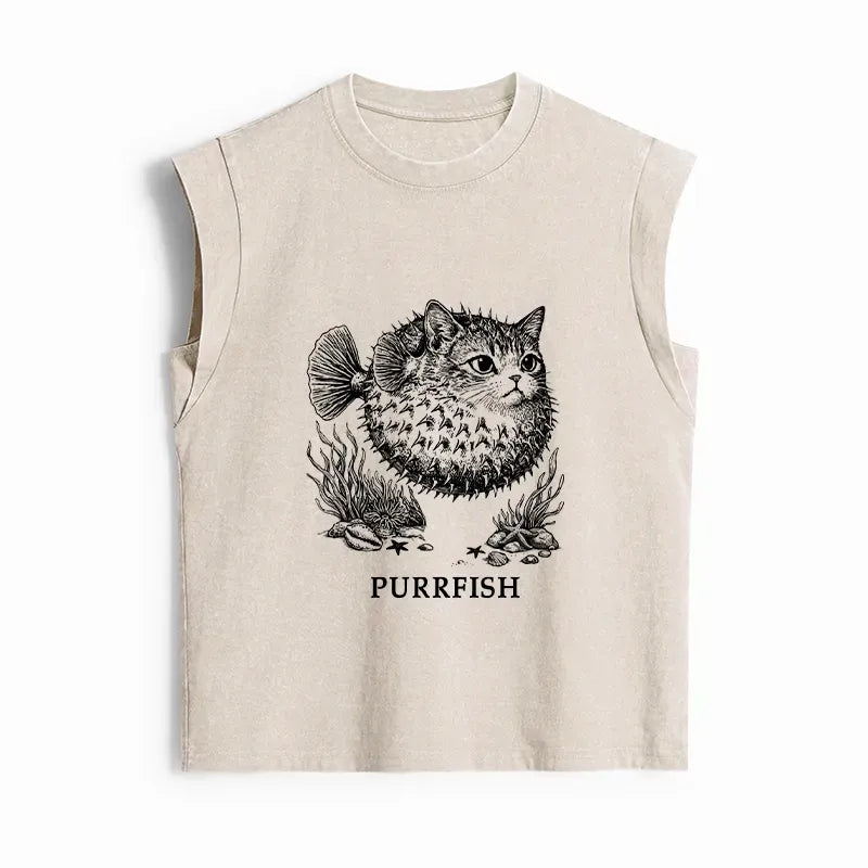 Cute Cat Head Tank Top Gift Idea