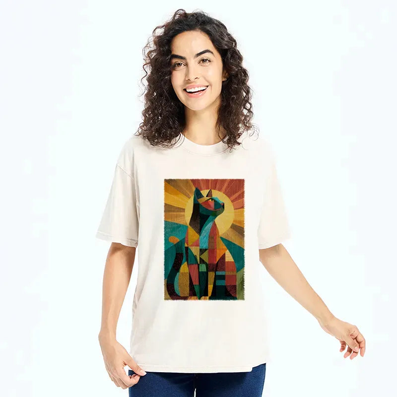 Ukiyo-e Cat T-Shirt for Summer