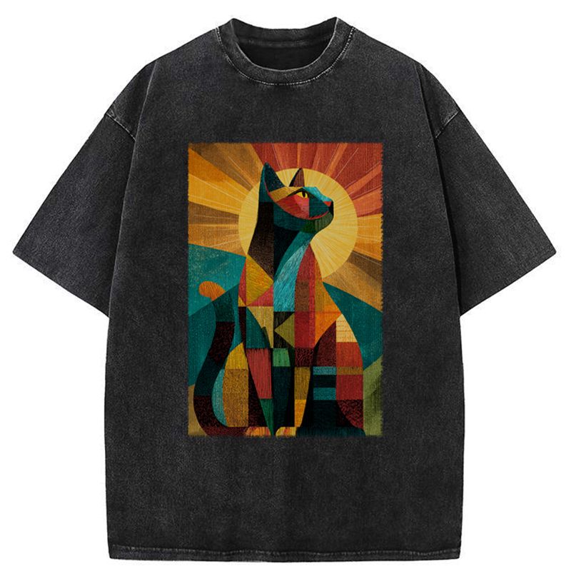 Ukiyo-e Cat T-Shirt for Summer