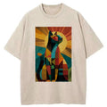 Kyoto-Lion Halo Cat Washed T-Shirt