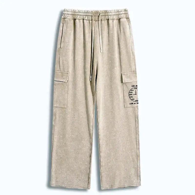 Kyoto-Lion Coffee Time Washed Utility Sweatpants