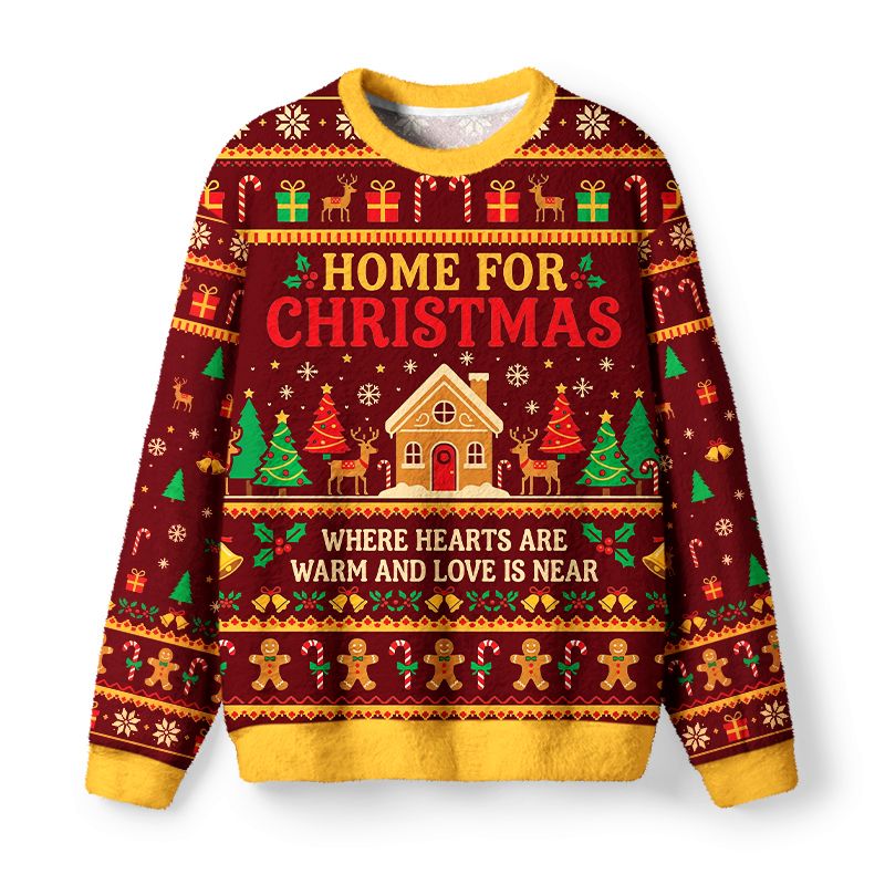 Kyoto-Lion Warm Quote Christmas Family Fuzzy Christmas Ugly Sweatshirt