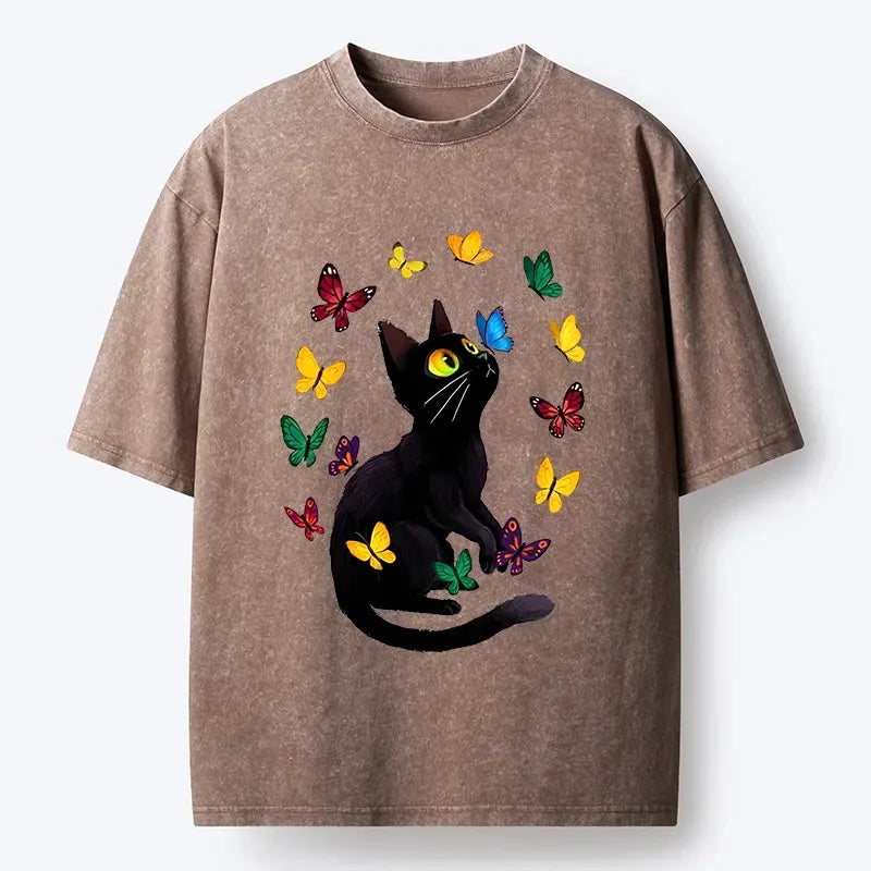 Vintage Japanese streetwear cat t-shirt