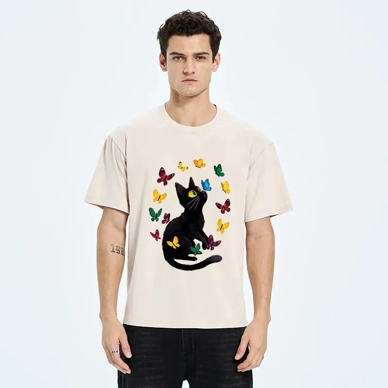 Vintage Japanese streetwear cat t-shirt