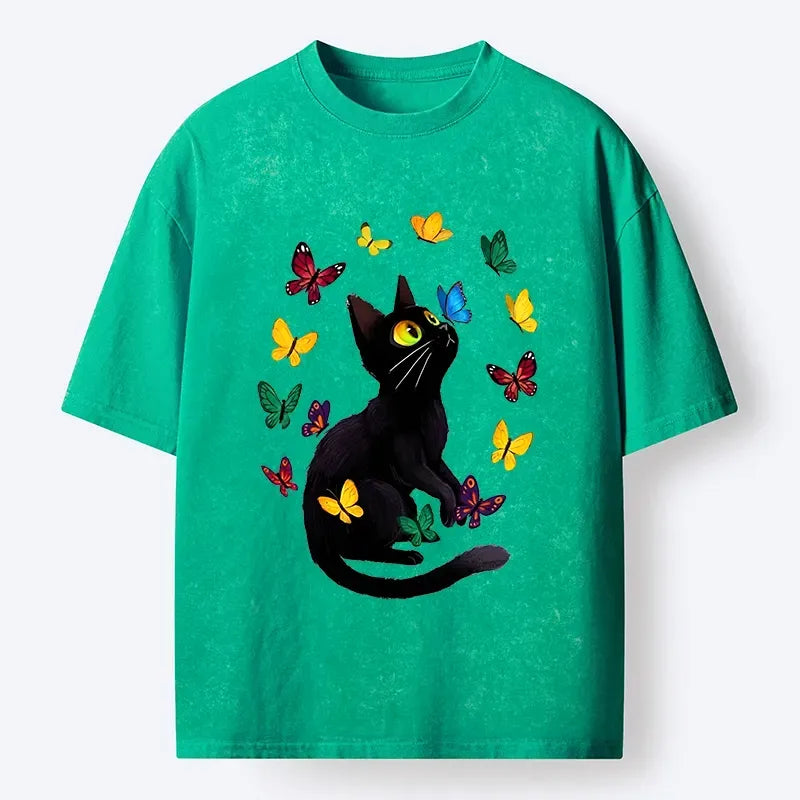Vintage Japanese streetwear cat t-shirt