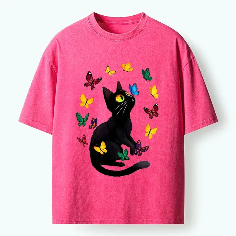 Vintage Japanese streetwear cat t-shirt