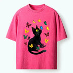Vintage Japanese streetwear cat t-shirt