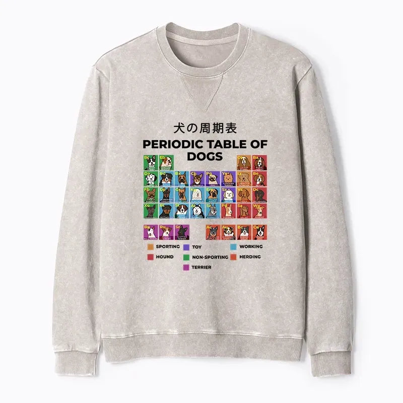 Periodic Table of Dogs Sweatshirt for Dog Lovers