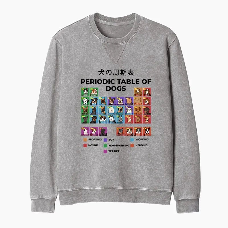 Periodic Table of Dogs Sweatshirt for Dog Lovers
