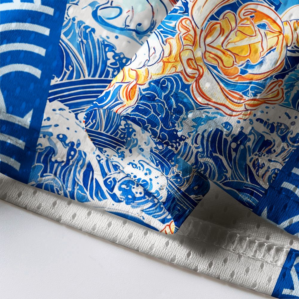 Kyoto-Lion Kyoto White Tiger Waves Mesh Jersey