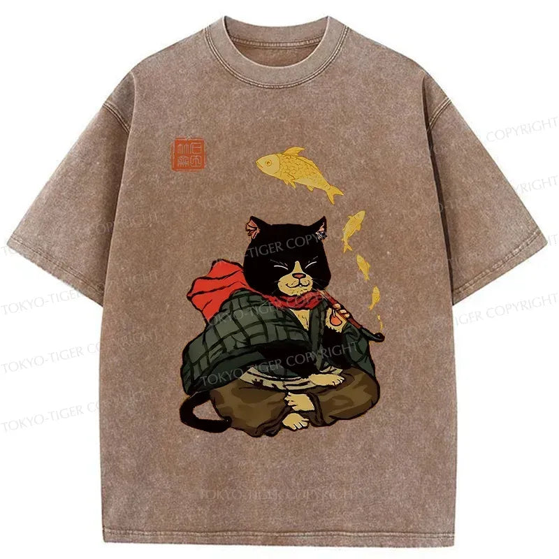 Washed Japanese T-Shirt for Streetwear