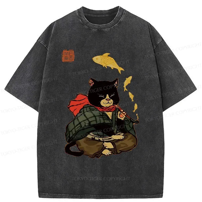 Washed Japanese T-Shirt for Streetwear