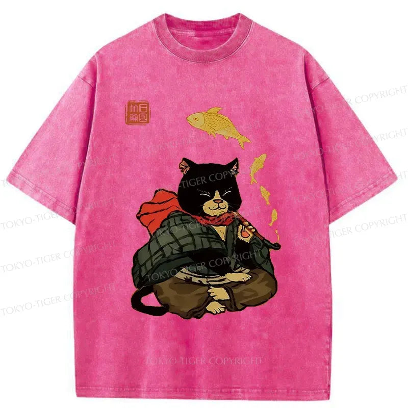 Kyoto-Lion Smoke Like Fish Washed T-Shirt