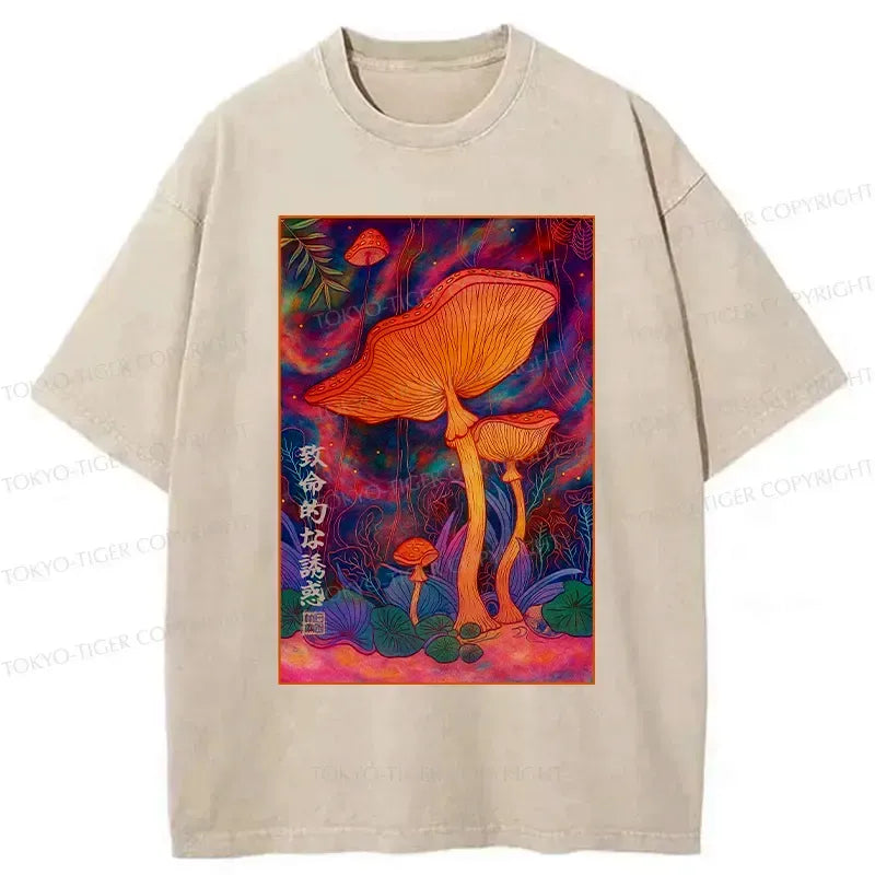 Kyoto-Lion Magic Mushrooms Washed T-Shirt