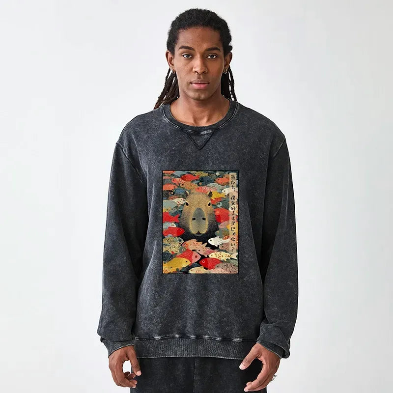 Kyoto Lion Washed Sweatshirt Best Seller