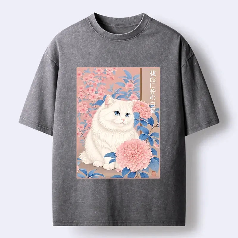 Japanese Cat T-Shirt for Daily Wear