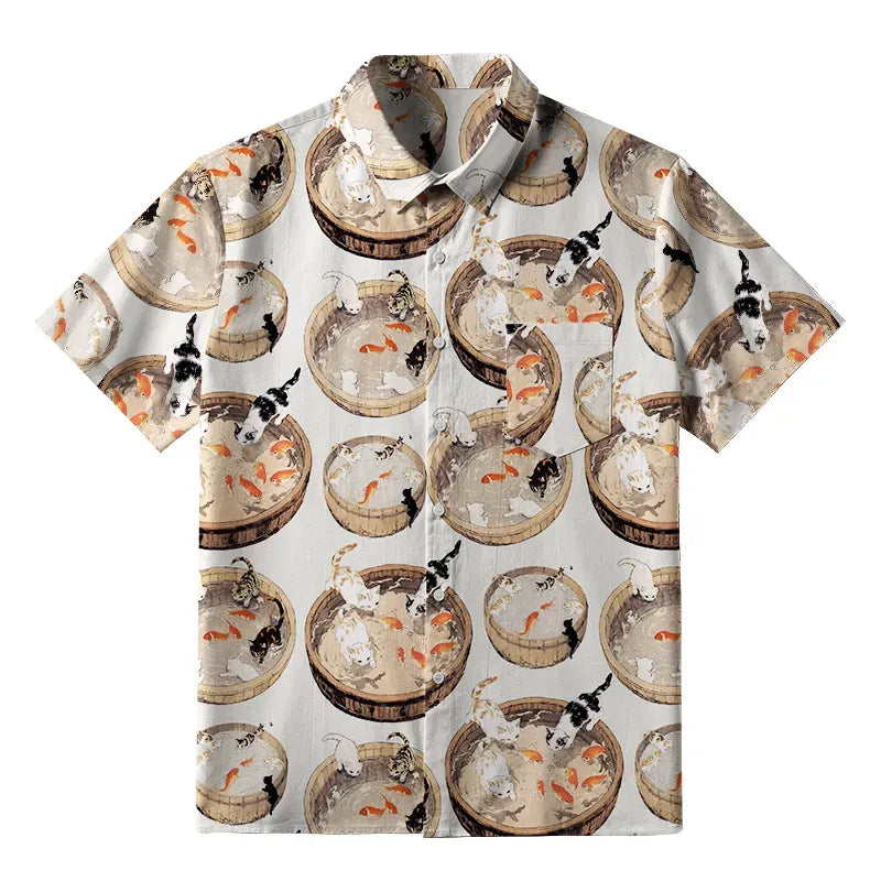 Japanese Button-up Shirt for Vacation